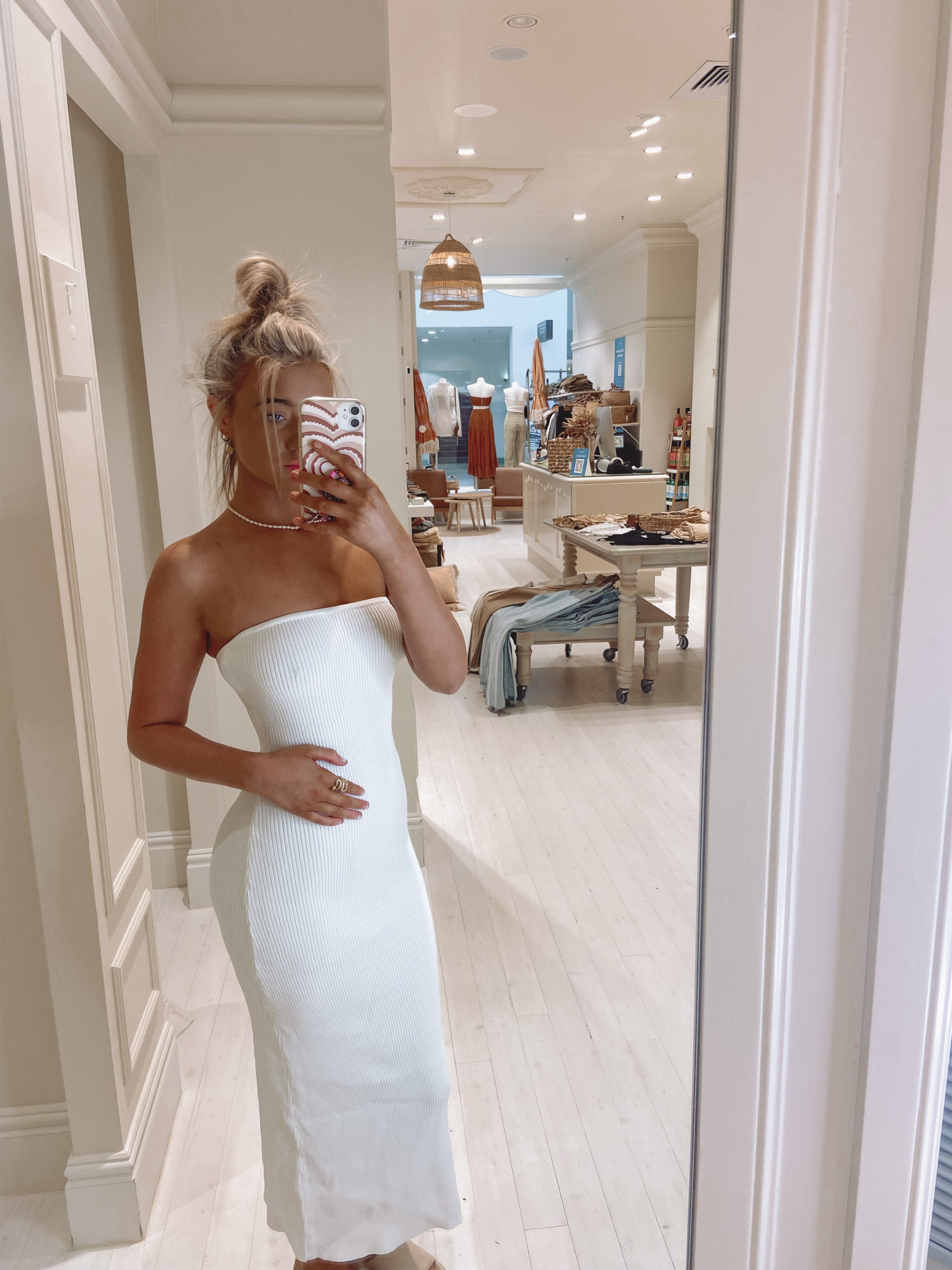 Esther Knit Midi Dress - White