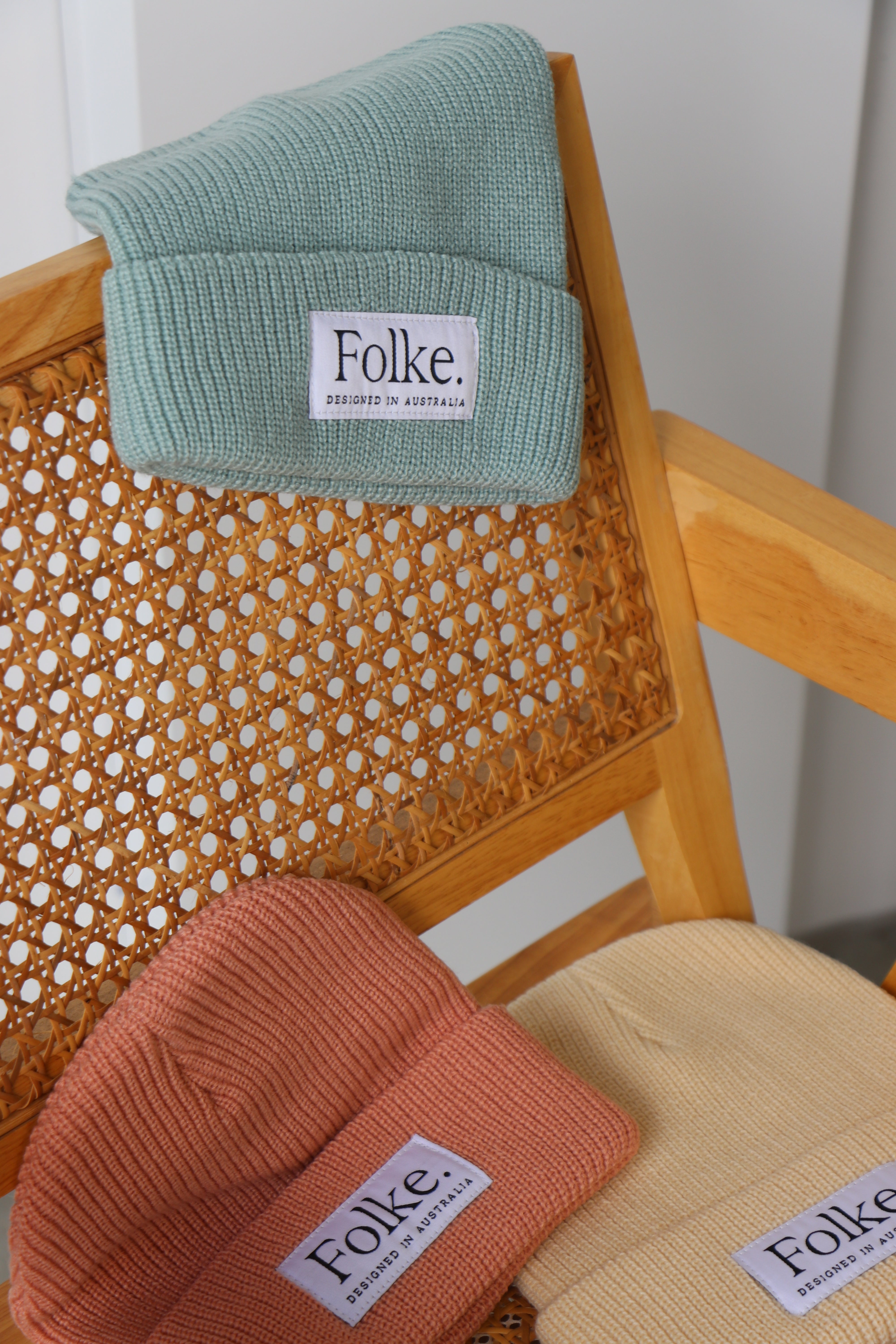 Folke Beanie - Pink Cable knit