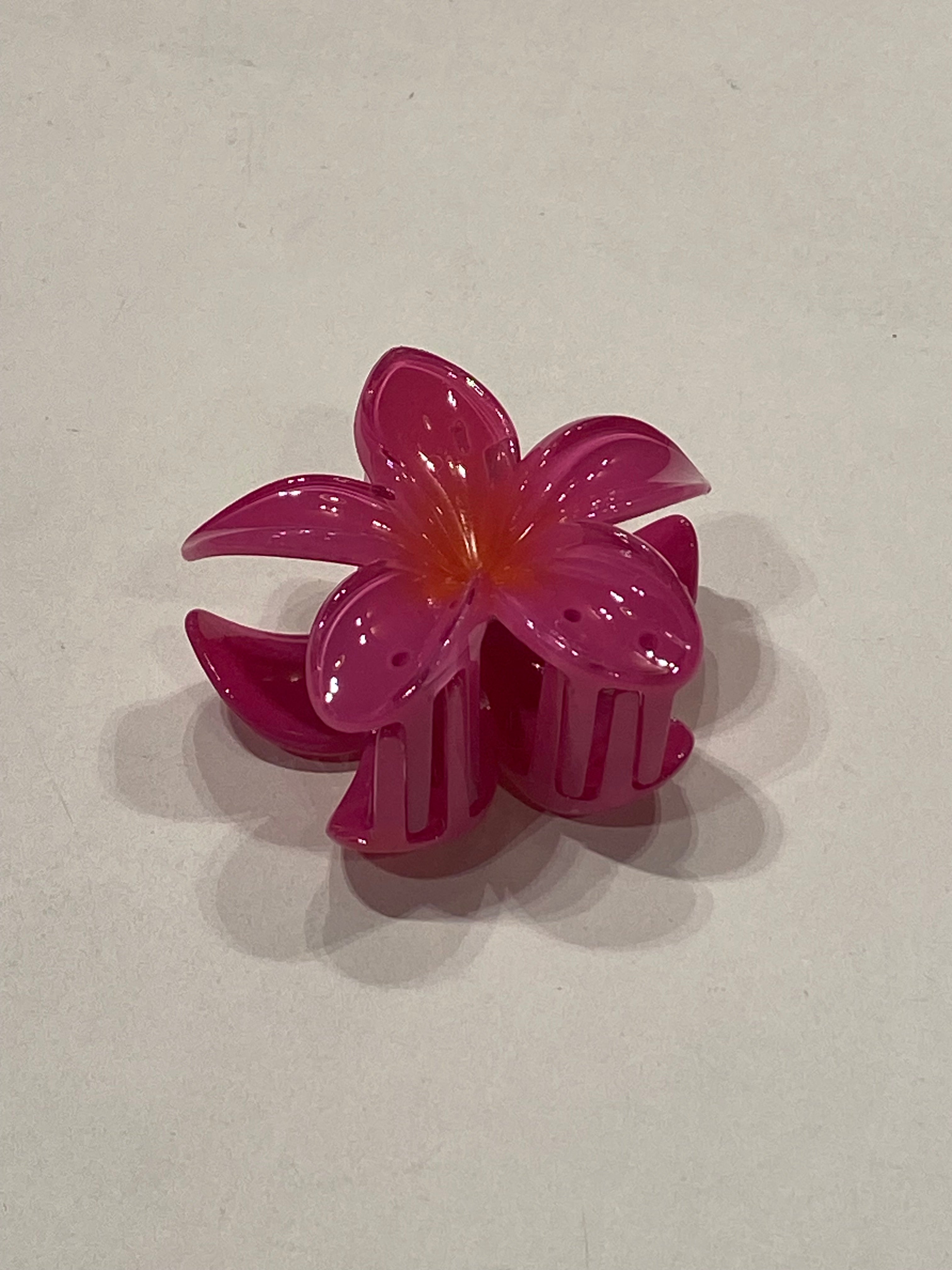 Frangipani Claw Clip - Hot Pink