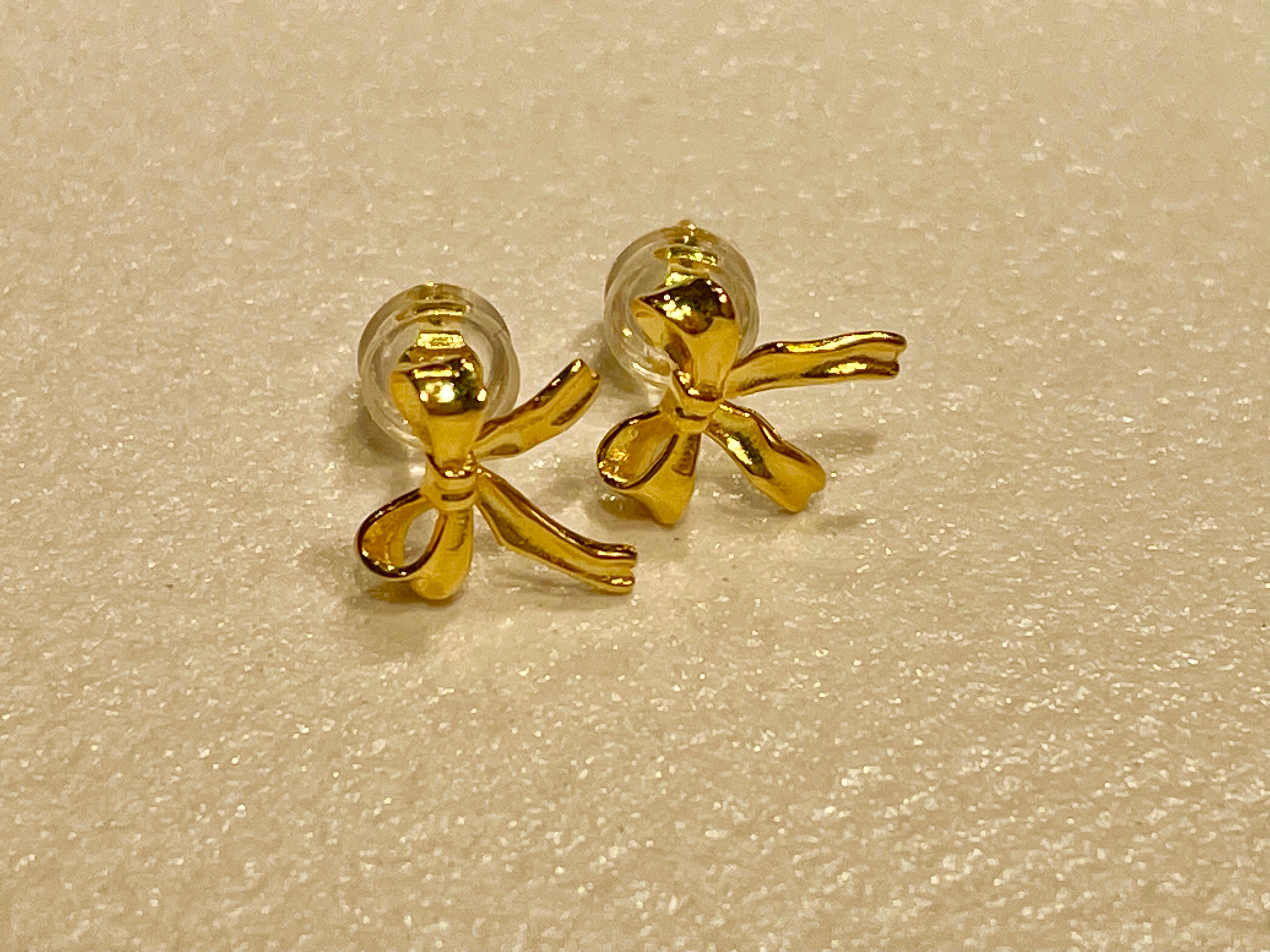 Ribbon Earrings - Gold
