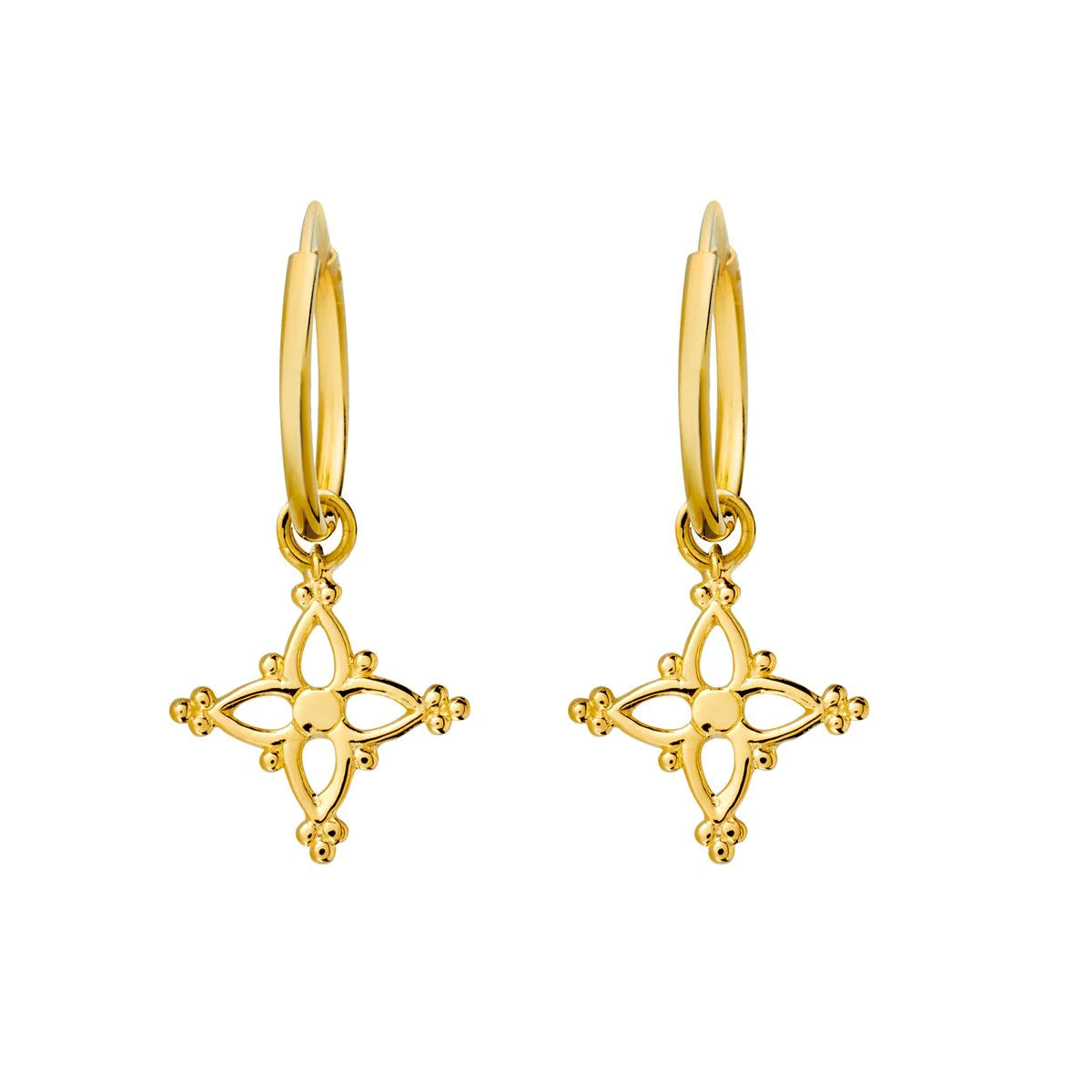 Moroccan Star Hoops Gold