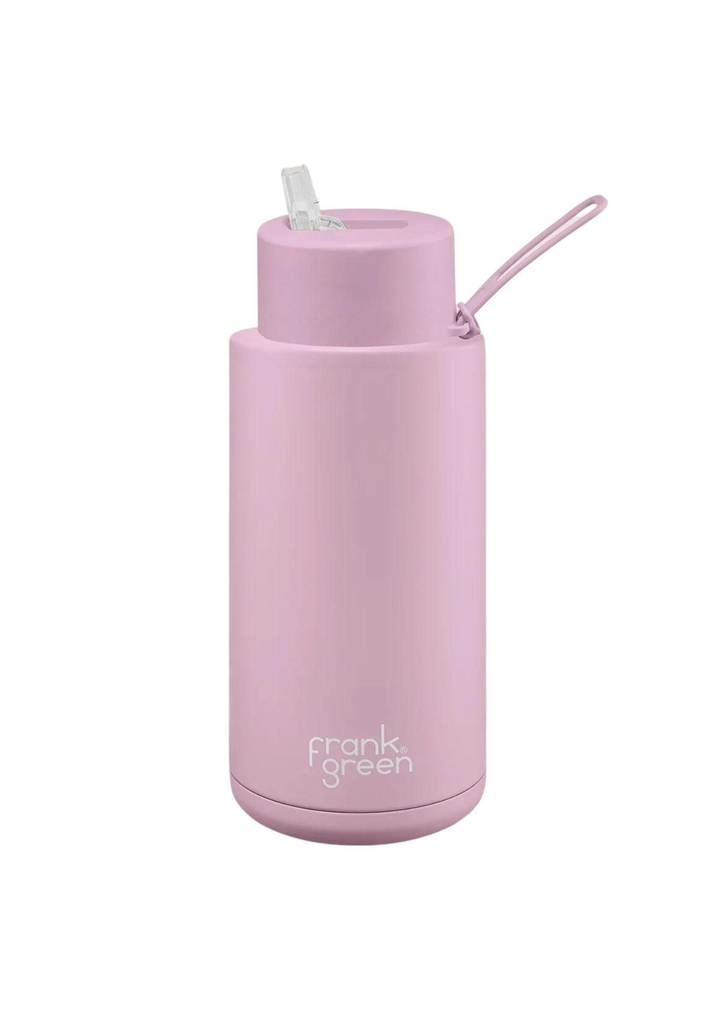 Ceramic Reusable Bottle with Straw lid 1L Lilac Haze