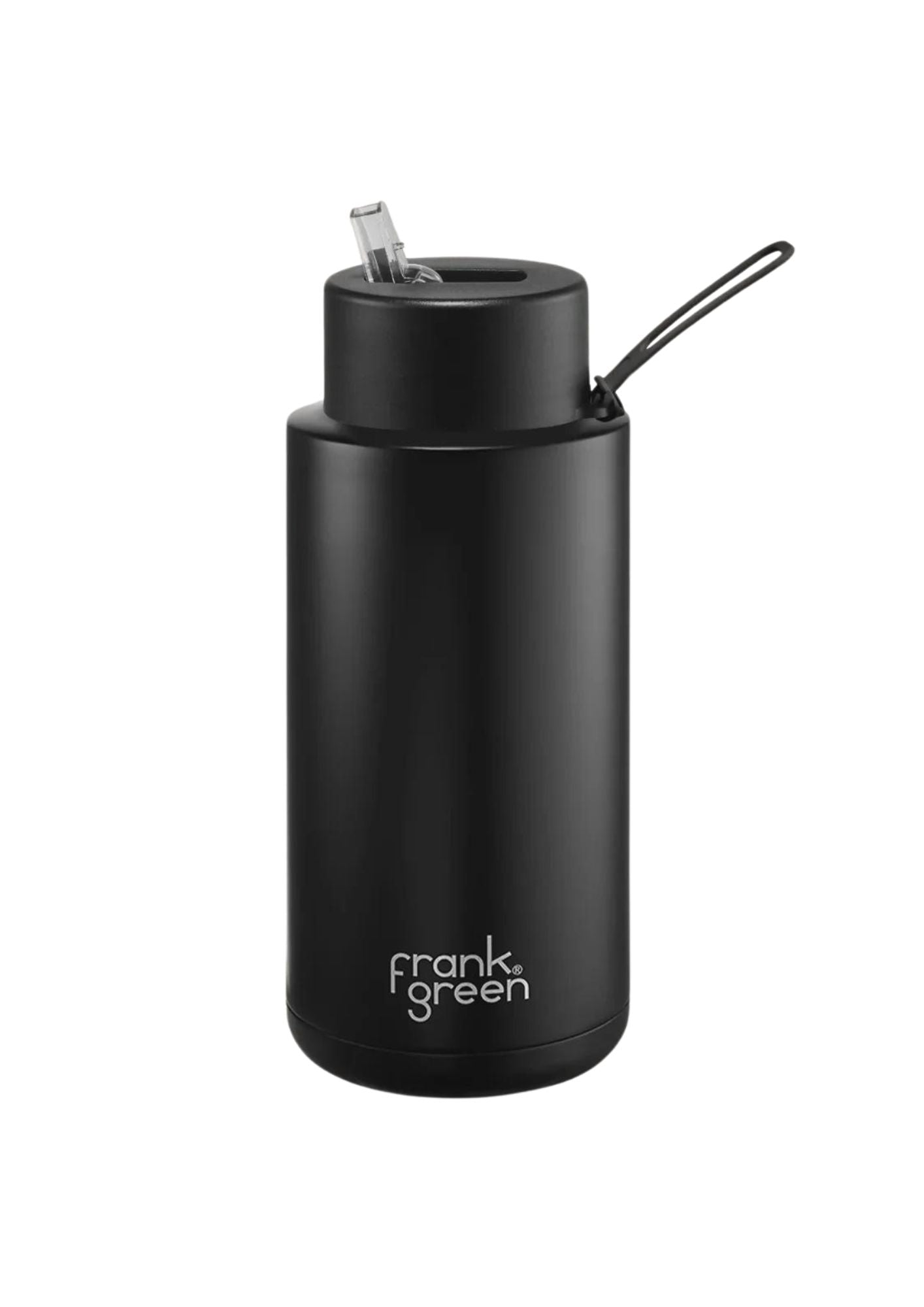 Ceramic Reusable Bottle with Straw lid 1L Midnight