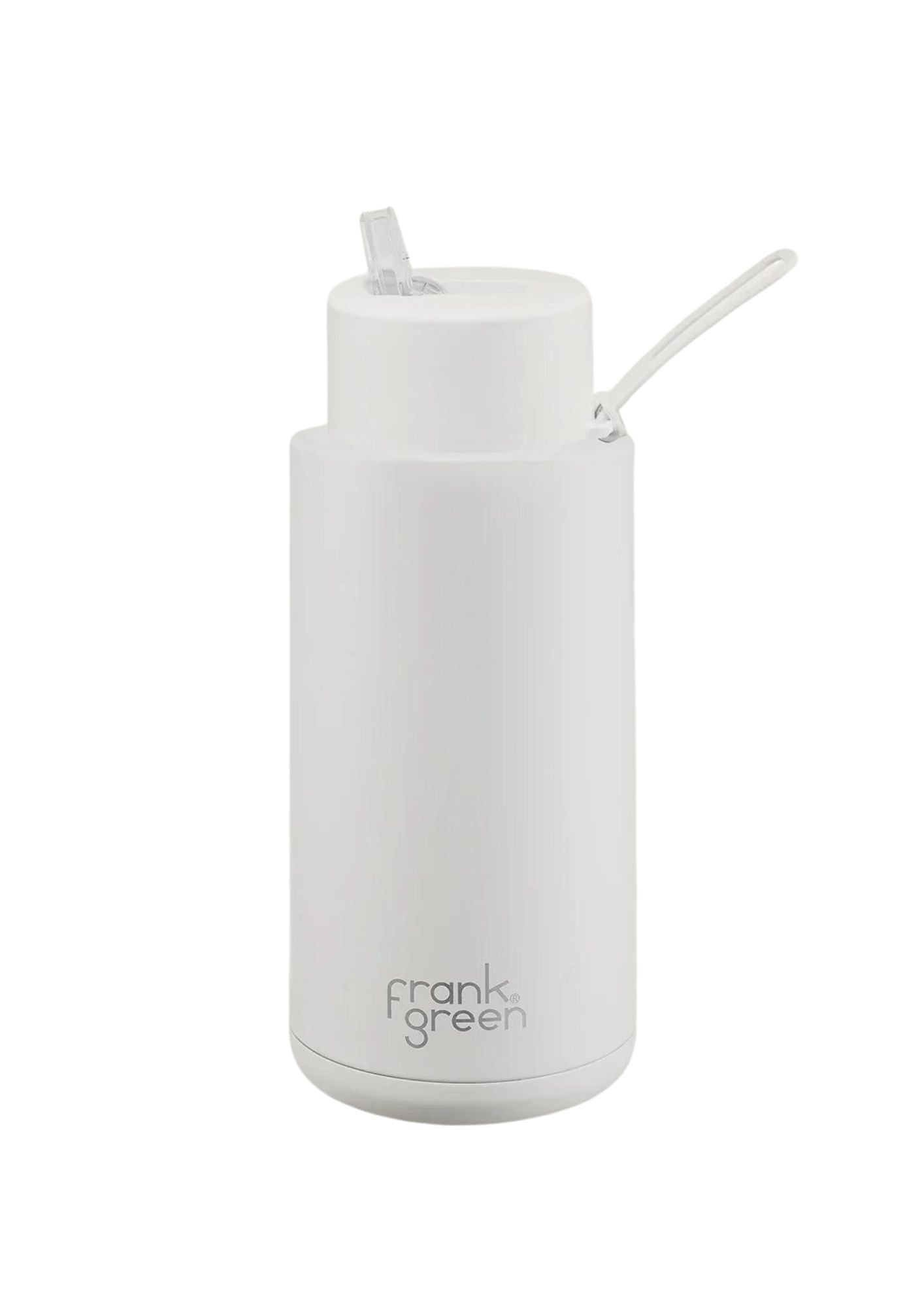Ceramic Reusable Bottle with Straw lid 1L Cloud