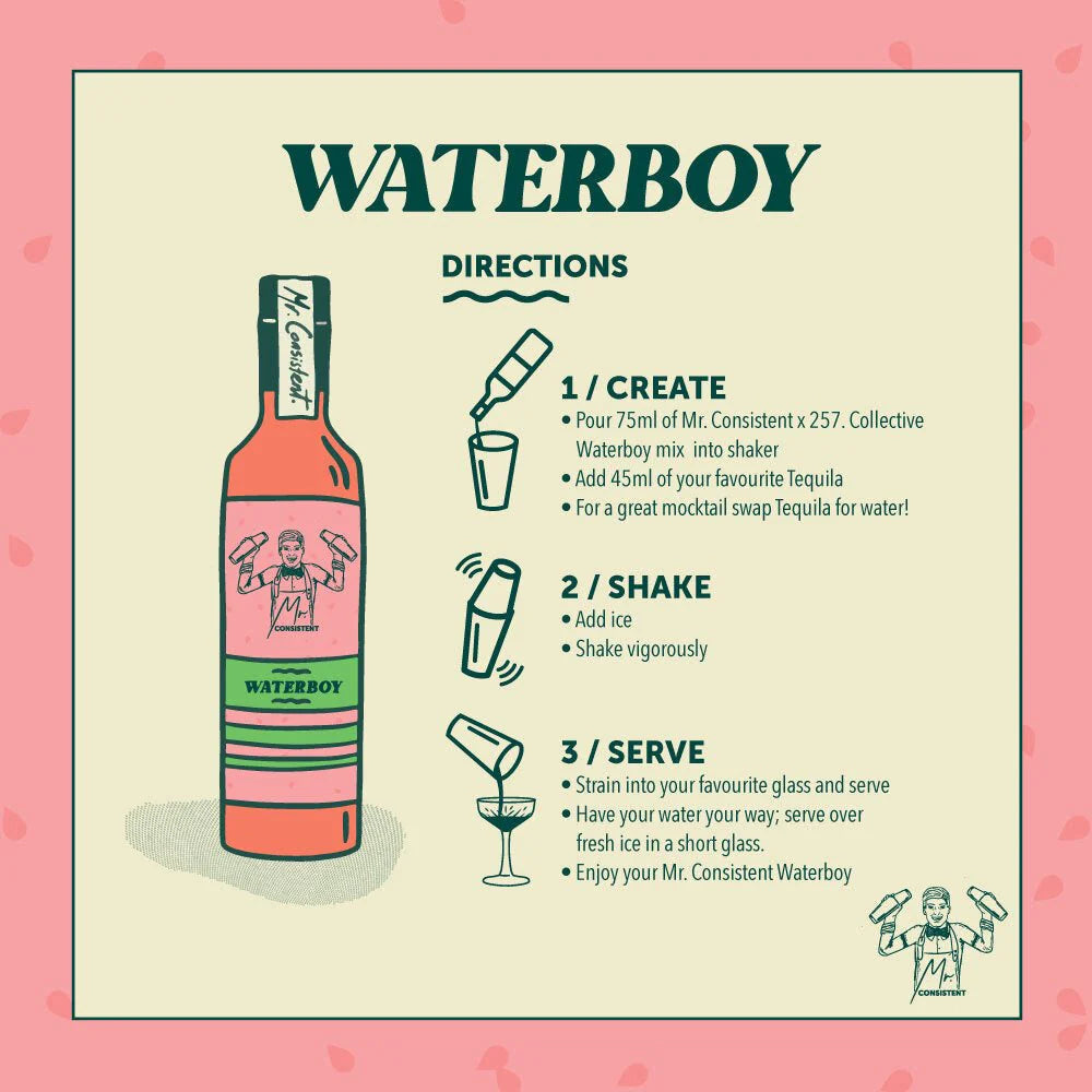WATERBOY (Watermelon Margi) COCKTAIL MIXER - 10 SERVES