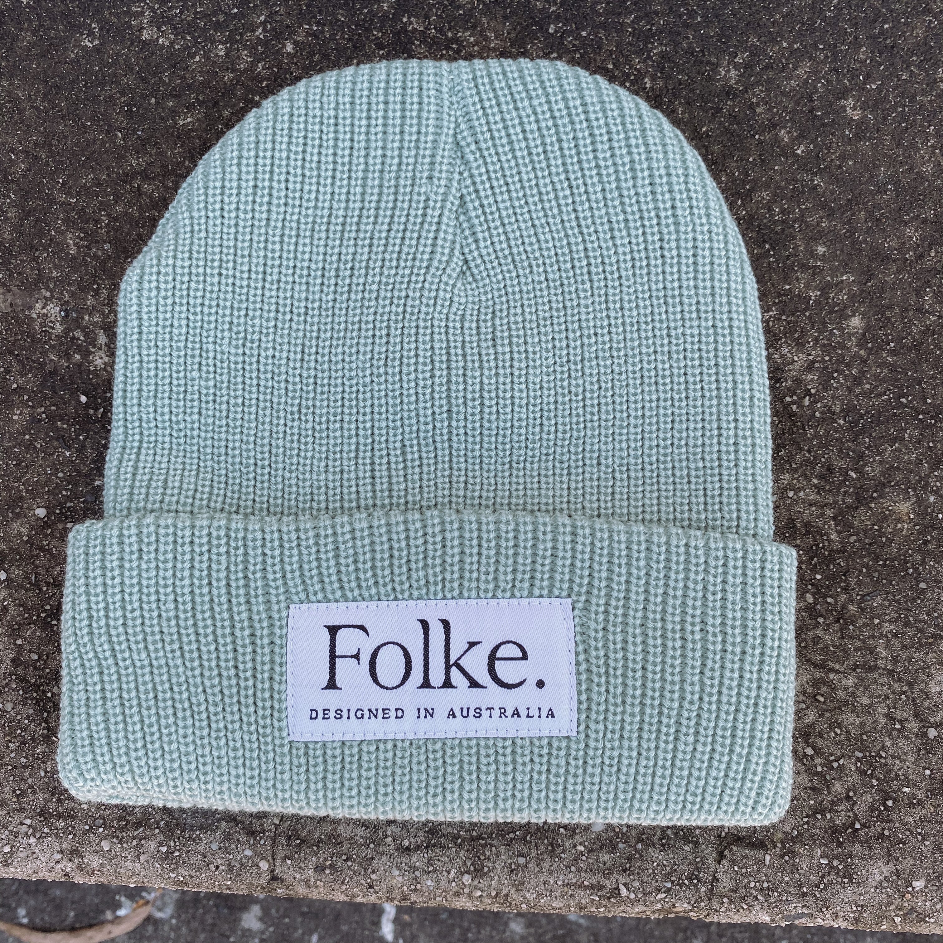Folke Beanie - Blue Cable knit