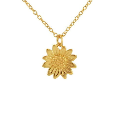Blossoming Sunflower Necklace - Gold