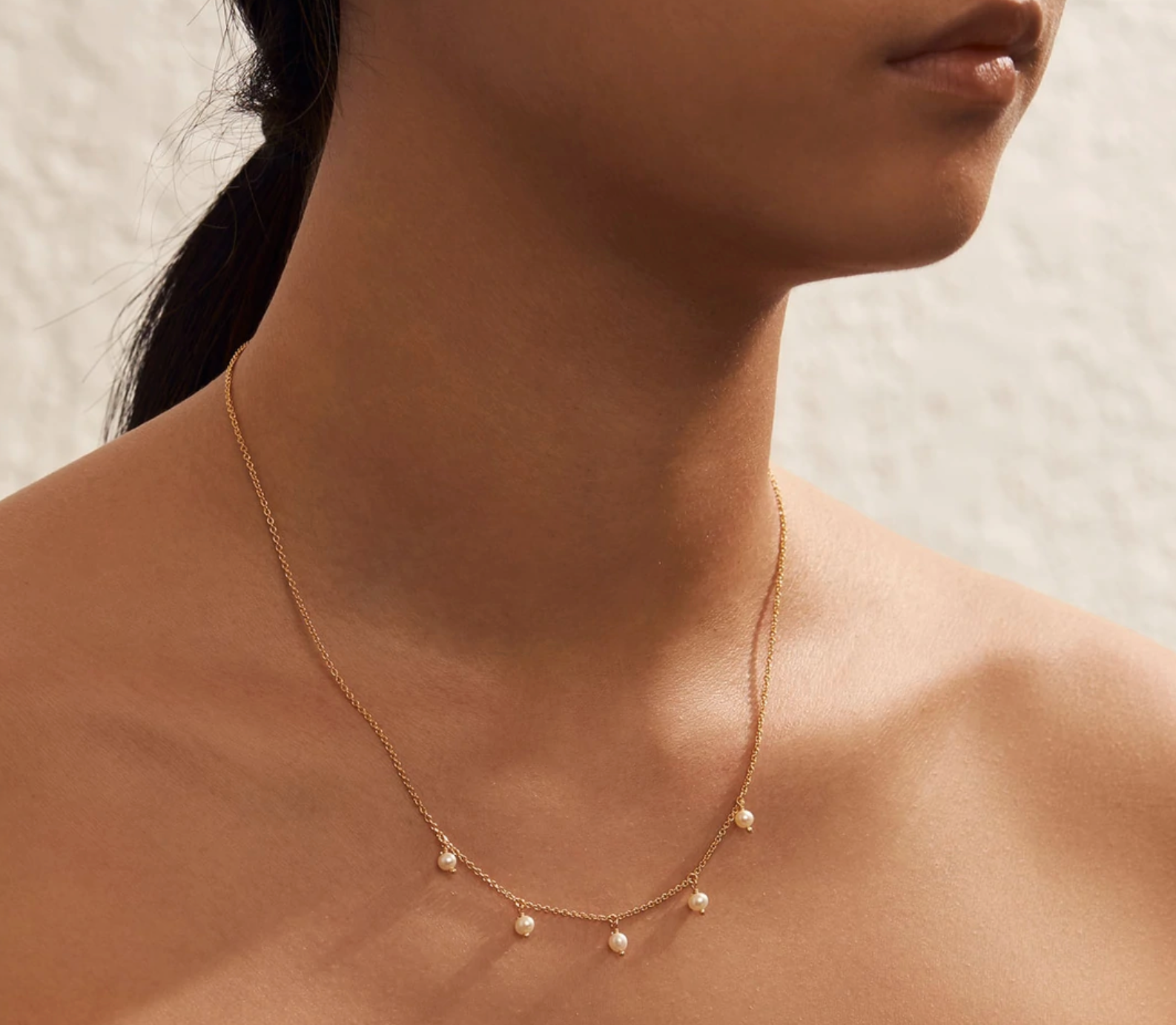 Pearl Drop Necklace - Gold